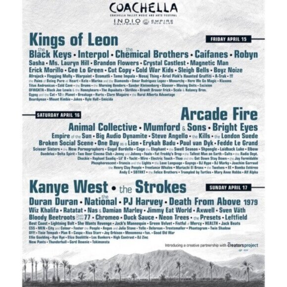 2011 Coachella Festival Sweatshirt Band Hoodie Cotton Mens Medium Gray Full Zip - Picture 11 of 11